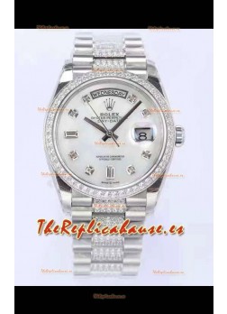 Rolex Day Date Presidential Acero 904L 36MM - Dial Blanco Perla Calidad a Espejo 1:1