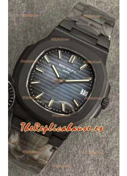 Patek Philippe Nautilus 5711 Revestimiento PVD Negro Reloj Réplica Suizo Dial Azul 
