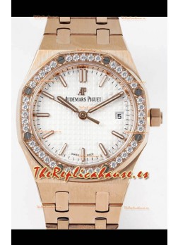Audemars Piguet Royal Oak 34MM Reloj Suizo Automático Caja en Oro Rosado - Edición Réplica a Espejo 1:1