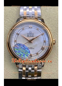 Omega De-Ville Caja Dos Tonos Oro Rosado Réplica a Espejo 1:1 33MM 