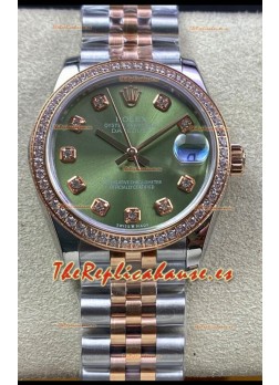 Rolex Datejust 278383 31MM Reloj Réplica Suizo en Acero 904L Dial Verde - Réplica a Espejo 1:1