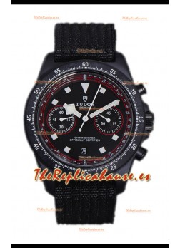 Tudor Pelagos FXD Cronógrafo Caja Carbono Réplica Espejo 1:1 Dial Negro en Correa Nato