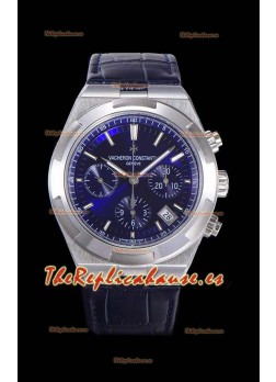 Vacheron Constantin Overseas Cronógrafo Dial Azul Reloj Réplica Suizo - Leather Strap
