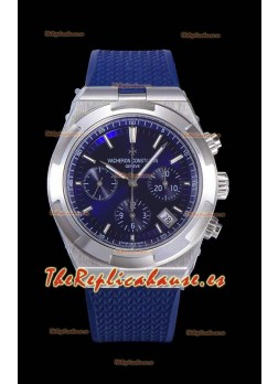 Vacheron Constantin Overseas Cronógrafo Dial Azul Reloj Réplica Suizo - Correa en Goma