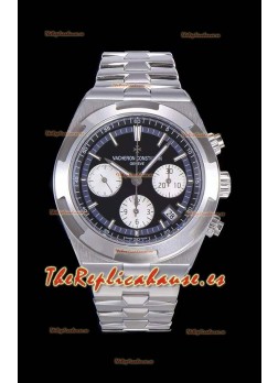 Vacheron Constantin Overseas Cronógrafo Dial Negro Reloj Réplica Suizo - Correa en Acero Inoxidable
