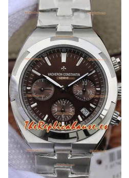 Vacheron Constantin Overseas Cronógrafo Dial Marrón Reloj Réplica Suizo - Correa Acero Inoxidable