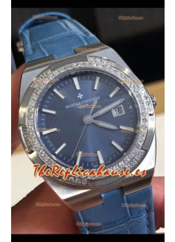 Vacheron Constantin Overseas Acero Inoxidable 33MM Reloj Réplica Cuarzo Suizo Dial Azul 
