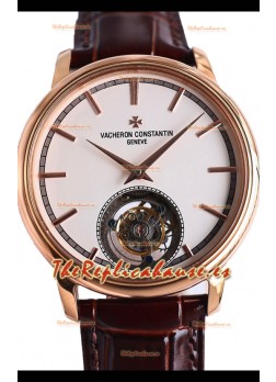 Vacheron Constantin Traditionelle Swiss Tourbillon Oro Rosado Reloj Réplica Espejo 1:1 