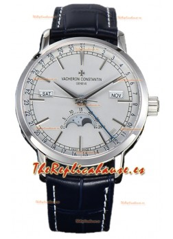 Vacheron Constantin Traditionelle Complete Calendar Cahapada Oro Blanco Dial Blanco Réplica Suiza