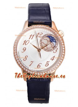 Vacheron Constantin Egerie Muse Moonphase Caja Oro Rosado en Dial Blanco Réplica Suiza