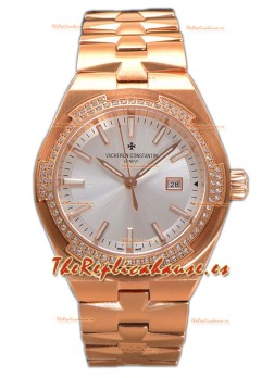 Vacheron Constantin Overseas Oro Rosado Dial Acero 35MM Reloj Réplica Suiza 