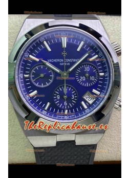 Vacheron Constantin Overseas Cronógrafo Acero 904L Dial Azul Reloj Réplica Suizo - Correa de Goma