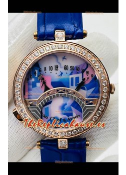 Van Cleef & Arpels Lady Arpels Pont des Amoureux en Oro Rosado Correa Azul