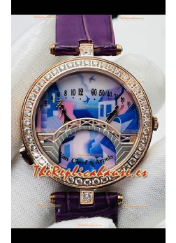 Van Cleef & Arpels Lady Arpels Pont des Amoureux en Oro Rosado Correa Morada