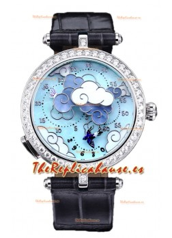 Van Cleef & Arpels Donde Des Papillons Caja Acero Inoxidable Reloj Réplica Movimiento Suizo 