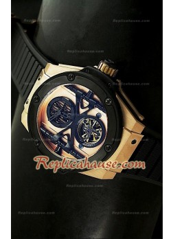 Hublot Big Bang Keng Power Tourbilon Reproducción Japonesa del Reloj en Oro Rosa