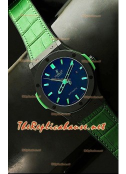 Hublot Big Bang Reloj Suizo en Carcasa de PVD - Correa Verde de 44.5MM