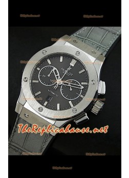Hublot Classic Fusion Swiss Watch, esfera gris con malla