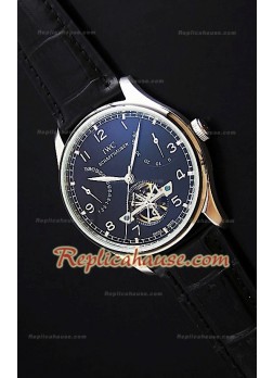 IWC Tourbilon Reproducción Japonesa del Reloj con Esfera de color Negro