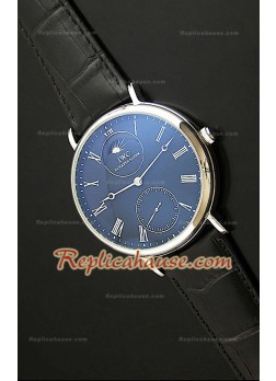 IWC Portofeno Reloj Japonés Fase Lunar con Esfera de color Negro