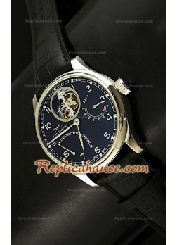 IWC Portuguese 7 Días Reloj con Tourbilon Genuino Australiano y Esfera de color Negro