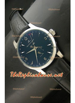 Reloj japonés Jaeger LeCoultre Moonphase con esfera negra 