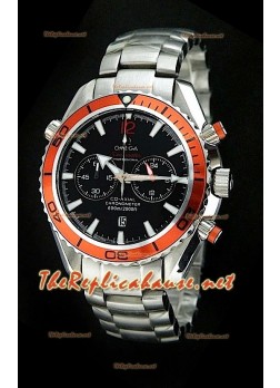 Omega Seamaster Planet Ocean Reloj Cronógrafo Japonés en Bisel Naranja