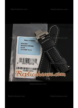 Panerai Correa de Piel con Diseño de Carbón