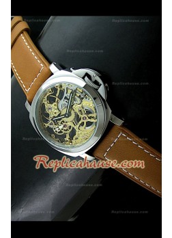 Panerai Lumenor Reloj Esqueleto de Acero 