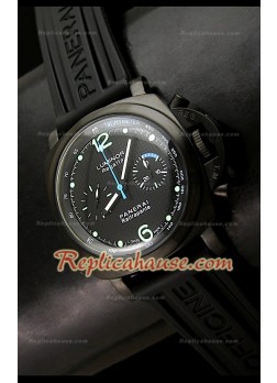 Panerai Lumenor PAM332 Rattrapante Flyback Reloj Suizo en PVD 