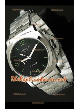 Panerai Lumenor GMT PAM329 Reloj Japonés con Correa de Acero