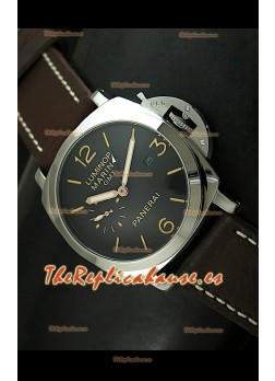 Réplica japonesa de Panerai Luminar Marina GMT con malla negra