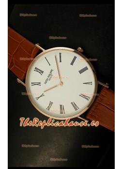 Patek Phipippe Calatrava Ultra-delgado Réplica Japonesa en Oro Rosado 