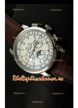 Patek Philippe Calatrava Ultra-delgado Réplica Japonesa con Esfera Blanca 