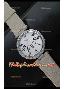 Piaget Altiplano Reloj de Cuarzo Suizo con Esfera de Hora en Correa de Piel Bronzeada