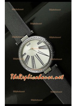 Piaget Altiplano Reloj de Cuarzo Suizo con Esfera de Hora en Correa de Piel Gris