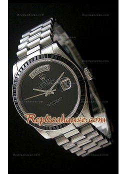 Rolex DayDate Reproducción Reloj Suizo  con Esfera de color Negro