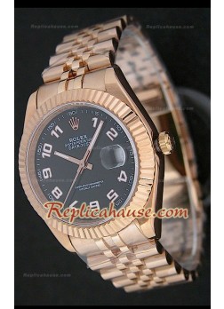 Rolex Datejust Réplica Reloj Japonés en Oro Rosa