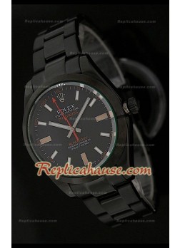 Réplica Reloj Suizo Rolex Edición Milgauss Blackout  con Esfera de color Negro
