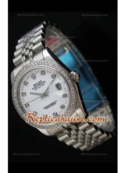 Rolex Datejust Reproducción Reloj Suizo para Hombres con Correa de Diamantes