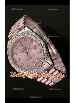 Rolex Daydate Reproducción Reloj Suizo - Reloj mediano de 37MM - Esfera Everose
