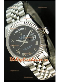 Rolex Réplica Datejust Mens Reloj Suizo Esfera Negra – 41MM
