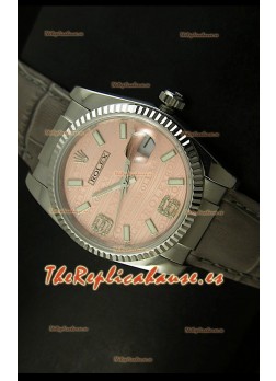 Rolex Réplica Datejust Reloj Suizo – 37MM - Carcasa Champaña/Malla Gris