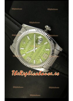 Rolex Réplica Datejust Reloj Suizo – 37MM - Carcasa Verde/Malla