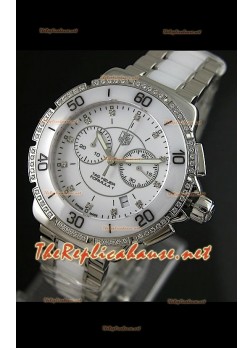 Tag Heuer Formula 1 para damas, en blanco, con cronómetro. Réplica 1:1