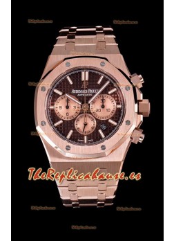 Audemars Piguet Royal Oak Reloj Cronógrafo en Caja de Oro Rosado y Dial Marrón
