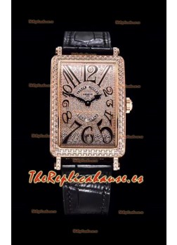 Franck Muller Largo Island Color Dreams Oro Rosado Reloj Suizo en Correa Negra
