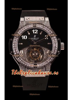 Hublot Tourbillon Solo Bang Sapphires Reloj Suizo Acero Inoxidable