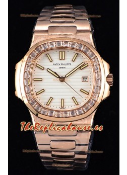 Patek Philippe Nautilus 5711/1R Reloj a Espejo 1:1 - Bisel Diamantes Baguette