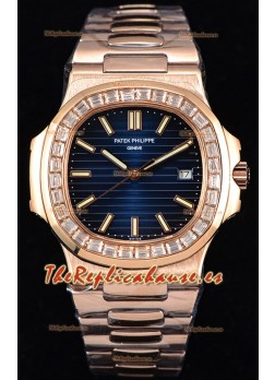 Patek Philippe Nautilus 5711/1R Reloj a Espejo 1:1 - Bisel Diamantes Baguette